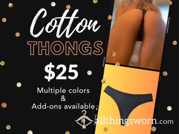 Cotton Thongs- Multiple Colors Available