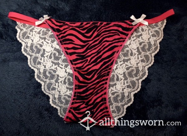 Cotton Zebra Cheeky Panties With Sheer Back
