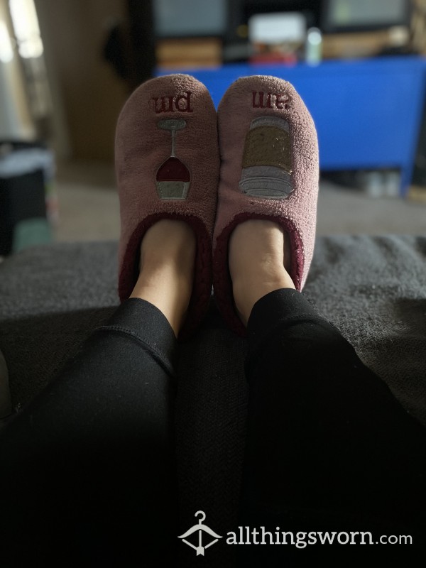 Cozy Pink Slippers Have Seen Better Days…