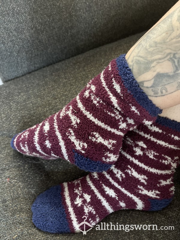 Cozy Well-worn Fuzzy Socks