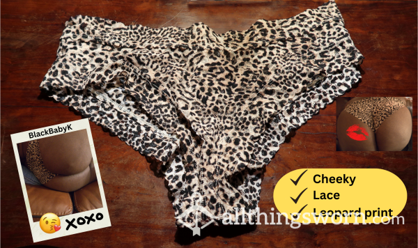 Cream-Filled Leopard Print Lace Panties