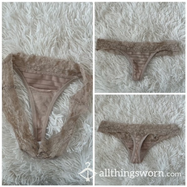 Cream Lace Thong