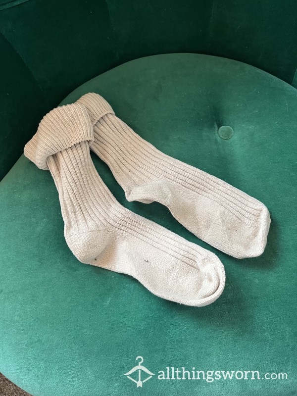 Cream Worn Socks