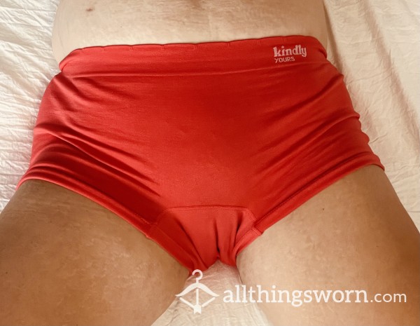 Creampie Red Boy-short Panties Just Sexed Undies