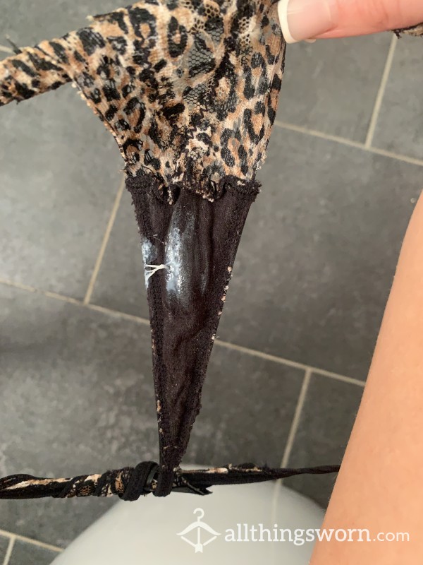 Creamy Leopard Print Thongs (2 Day Wear)