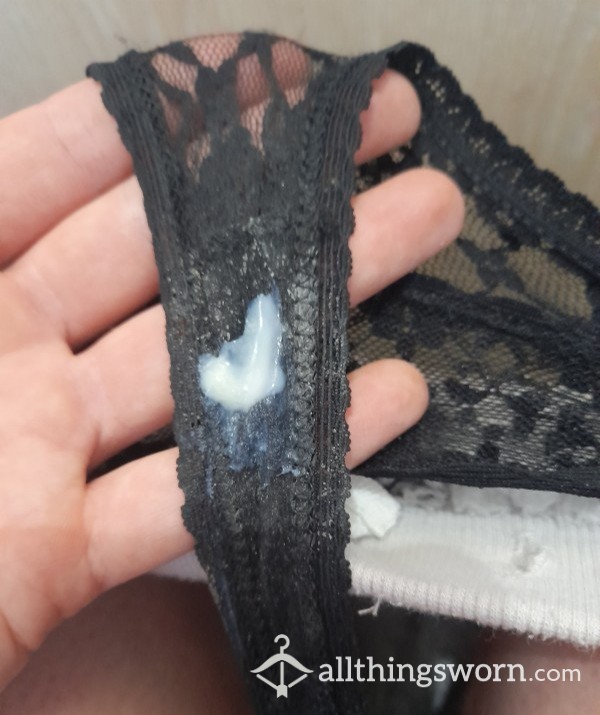 Creamy Wet Lace Thong