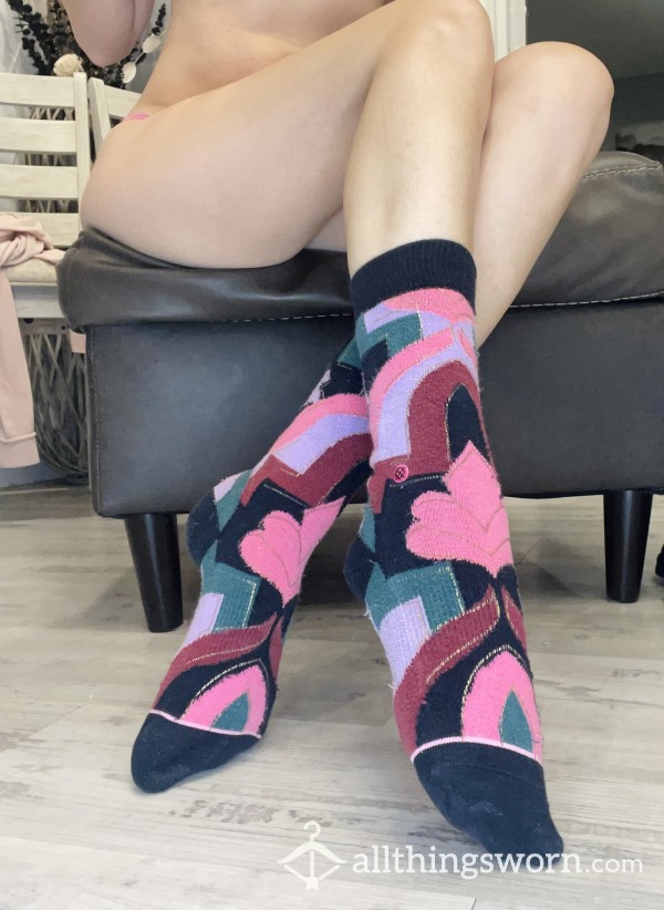 Crew Cut: Pink Color Pattern Socks
