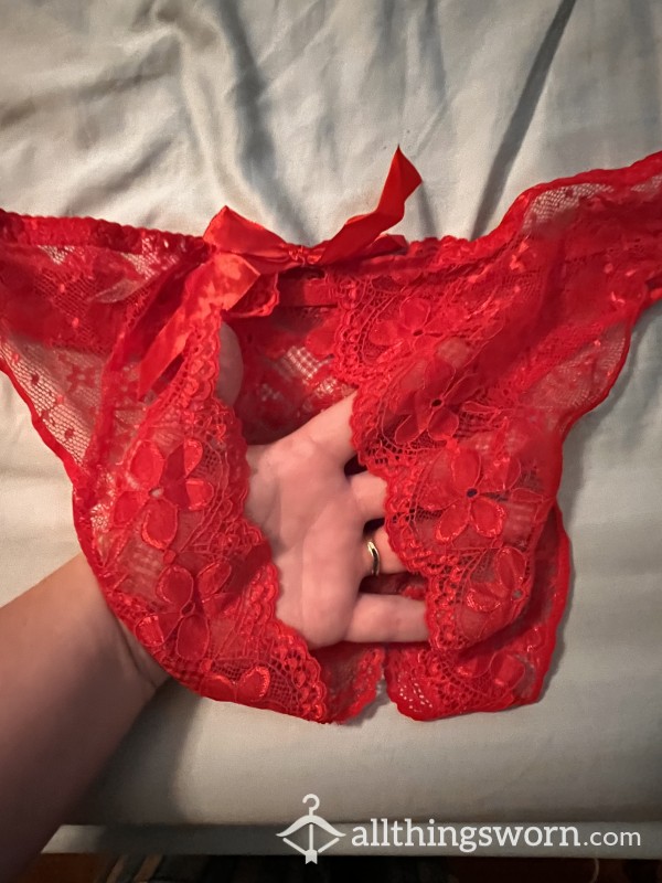 Crochless Panties! Red Lace