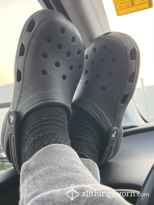 Crocs & Worn Socks