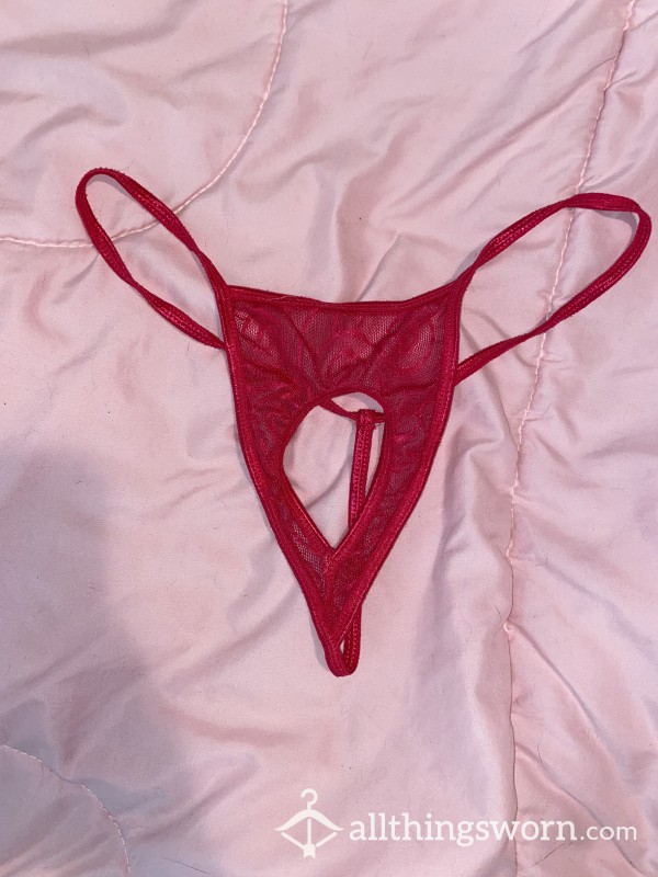 Crotchless Lace Lingerie Thong Size Large