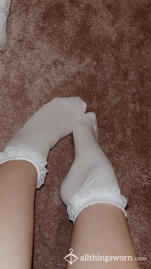 Currently Wearing These Cute White Frilly Socks ;)