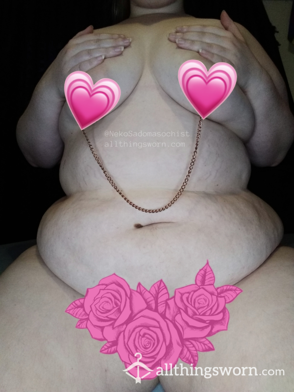 😈 Curvy BBW Tests Out BDSM Toys On Herself - Nipple Clamps, Handcuffs, Feather Tickler - 3 Pics 😈