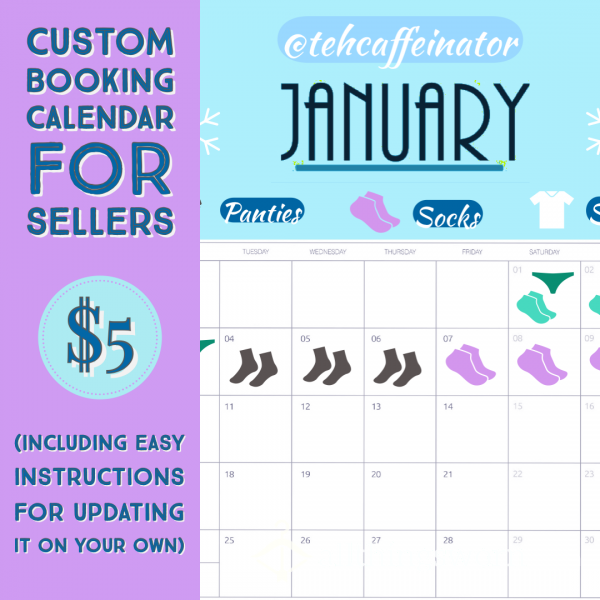 Custom Booking Calendar For Sellers (including Easy Instructions For Updating It On Your Own)