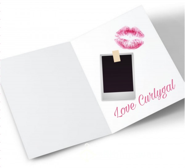 Custom Polaroid Picture And Card With A Kiss