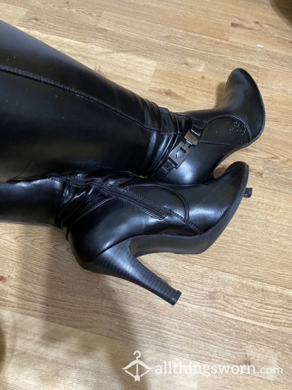 Custom Video- Black Leather Boots 2 Full Length Outtake