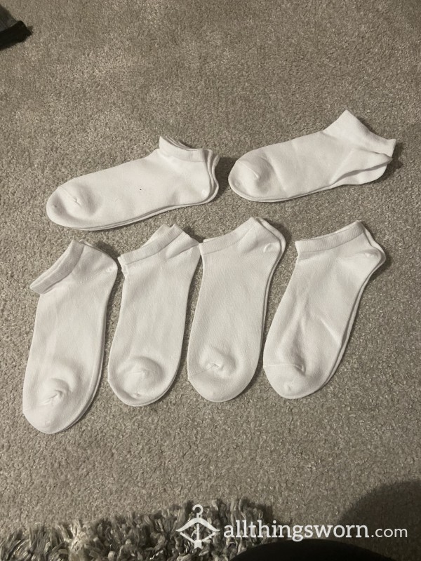 Custom White Ankle Socks