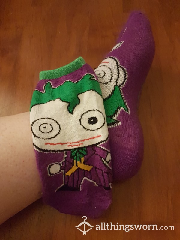 Custom Worn Ankle Cut Joker Socks 💜 💚