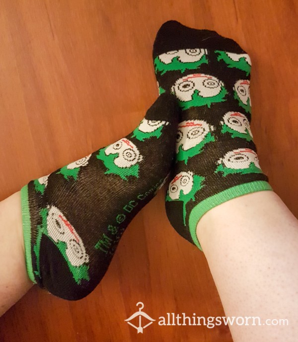 Custom Worn Ankle Cut Joker Socks 🖤💚