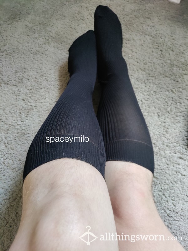 🌠 Customizable Black Thigh High Socks