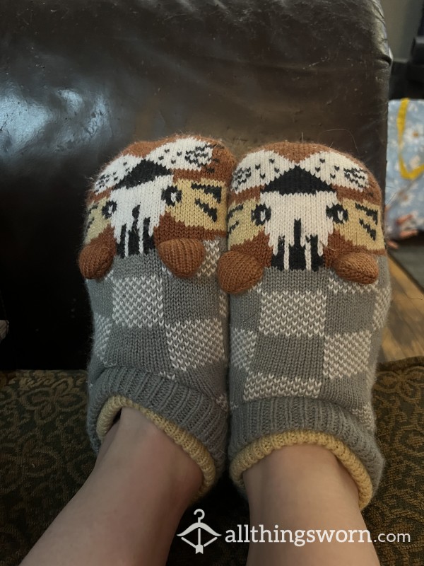 Cute Animal Socks! W Sherpa Material Inside