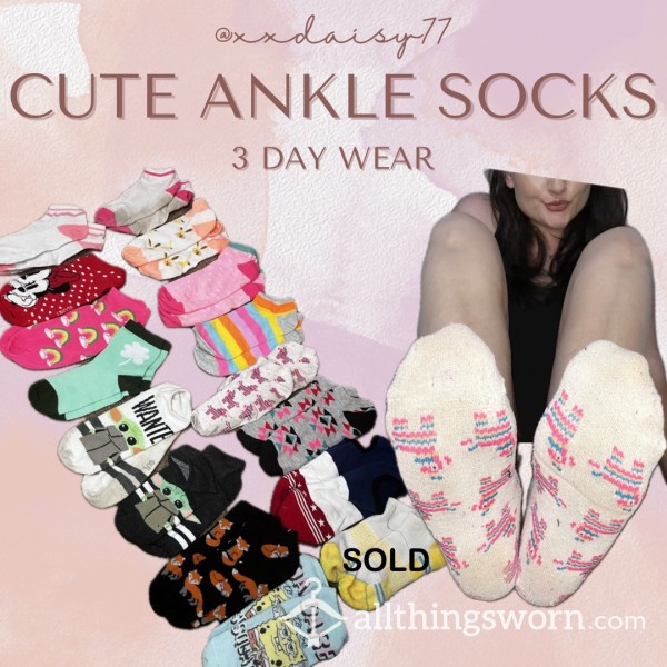Cute Ankle Socks 🧦✨ 3 DAY WEAR