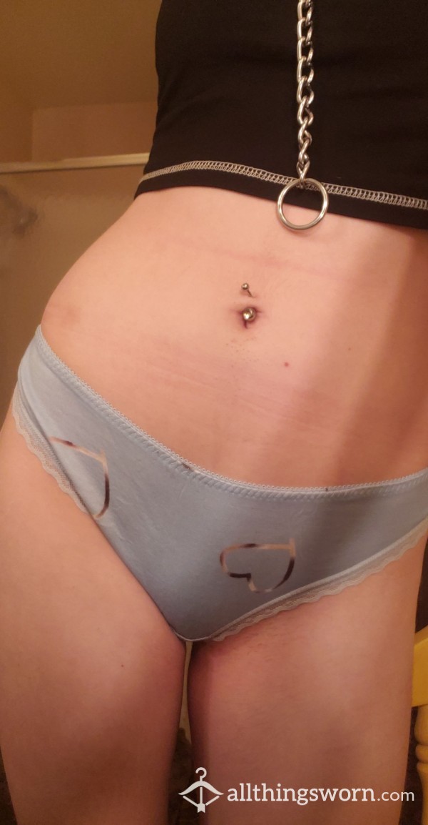 Cute Baby Blue Thong Worn For 24 Hours