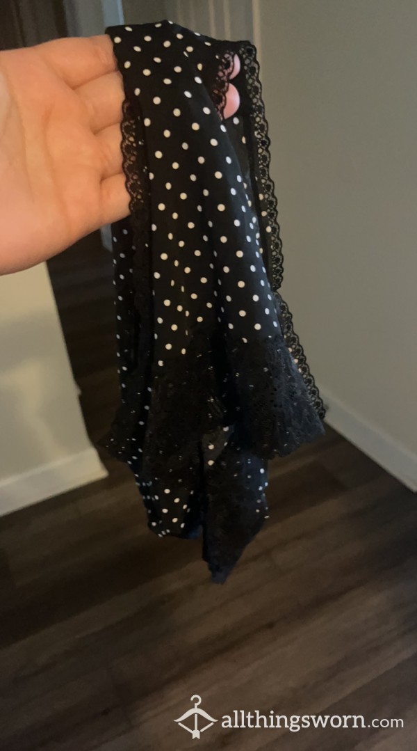 Cute Black Polkadot Panties