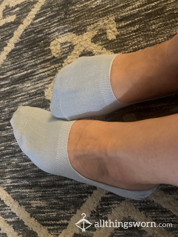 Cute Blue Cotton Invisible Sneaker Socks