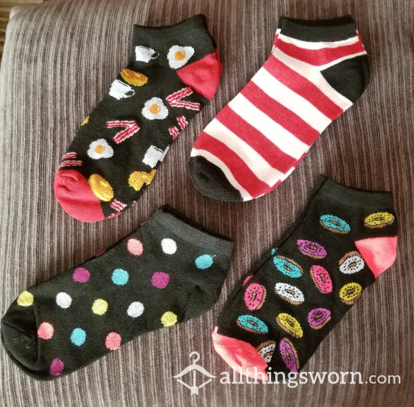 Cute Colourful Ankle Socks 24 Hour Wear Pick Your Pair