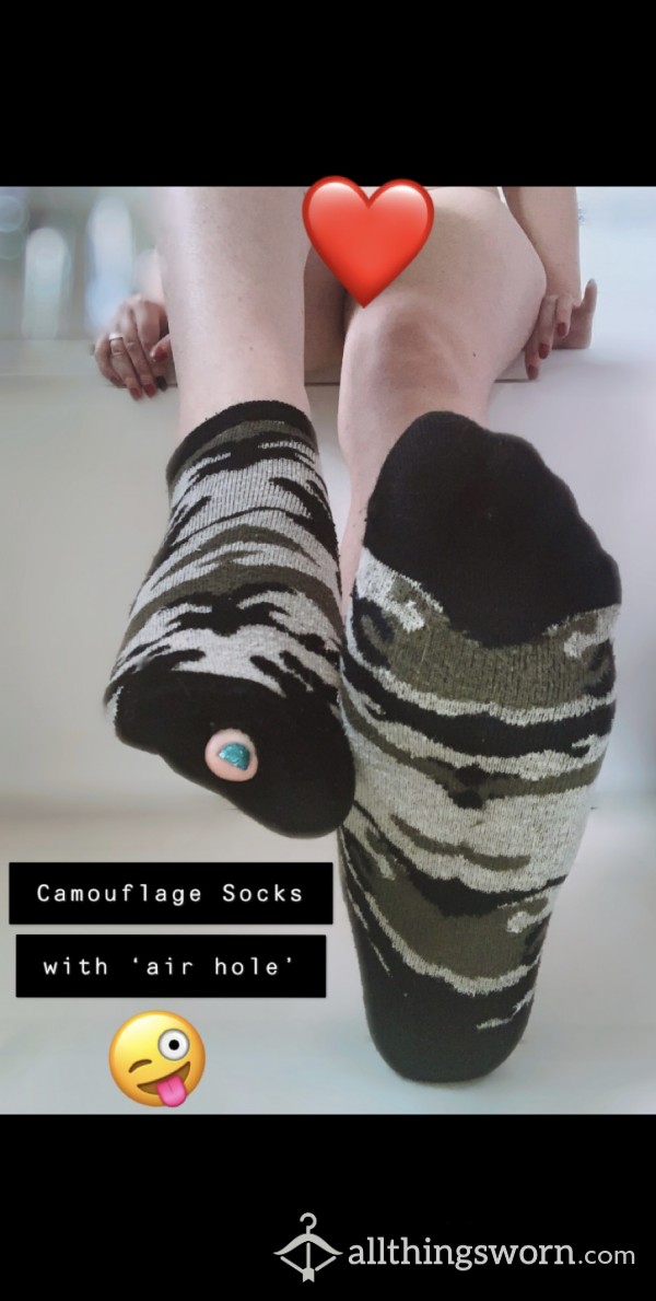Cute Camouflage Ankle Socks With ’Air Hole’ - How Stinky Do You Want Them…?