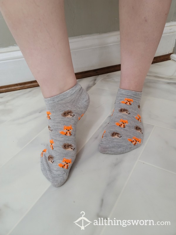 Fox & Hedgehog Ankle Socks