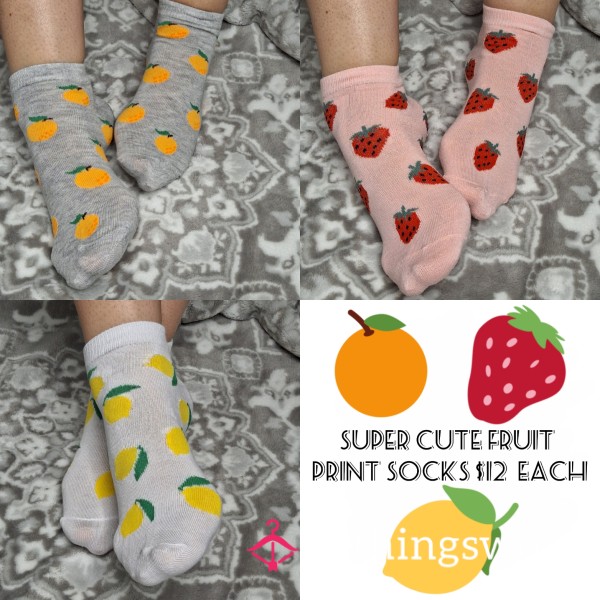 Cute Fruit Print Ankle Socks
