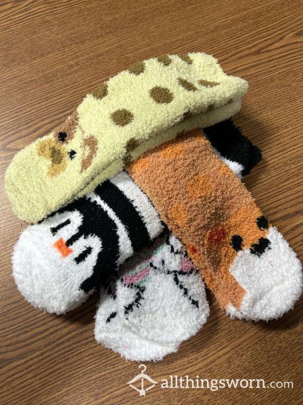 Cute Fuzzy Animal Socks 😊