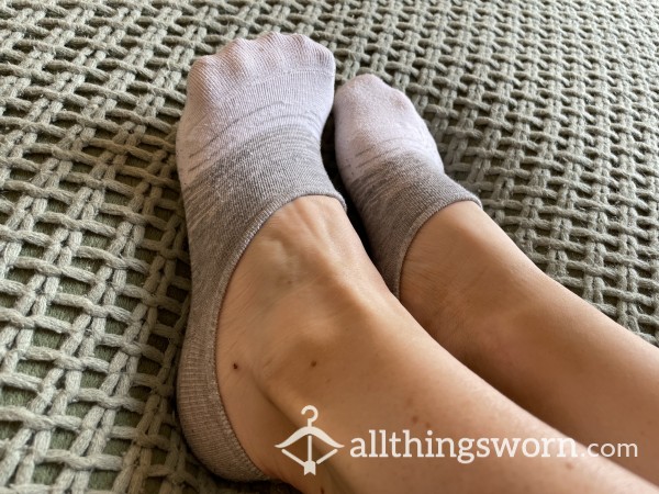 💓 Cute Grey And White Cotton Sock Liners