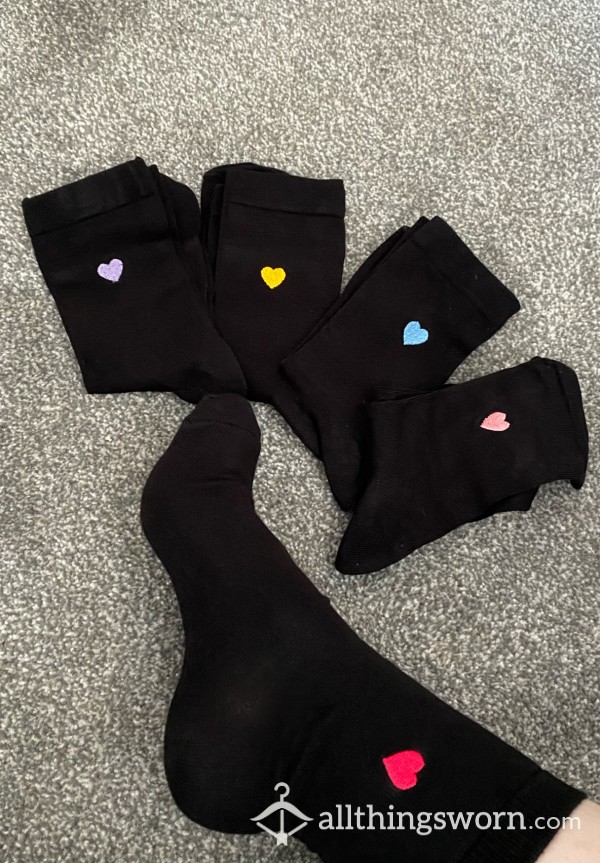Worn Heart Socks - Pick A Colour & How Long You Want Them Worn For! 💋