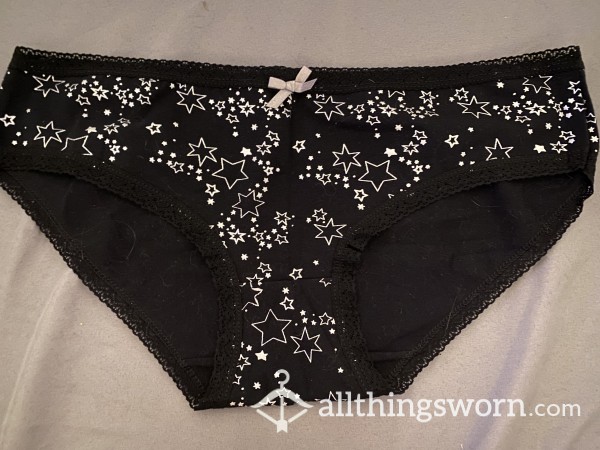 2 Day Worn Hipster Panties With Star Design