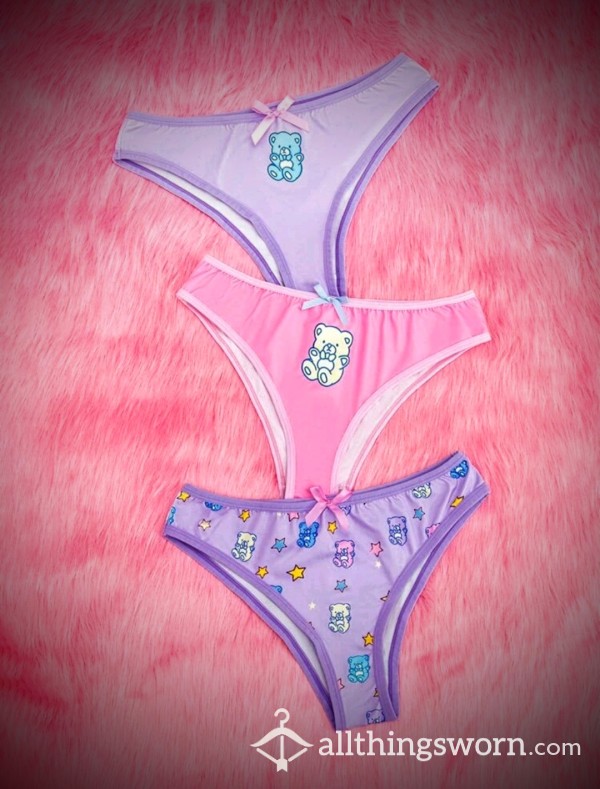 SATIN,Cute Kawaii Teddy Bear Panties! 🐻