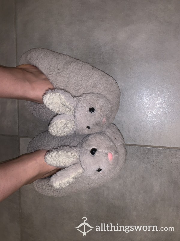 Cute Lil Bunny Slippers (4 Y/o)- Well Loved!