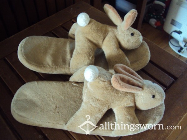 Cute Little Bunny Slippers Well Used Size 5