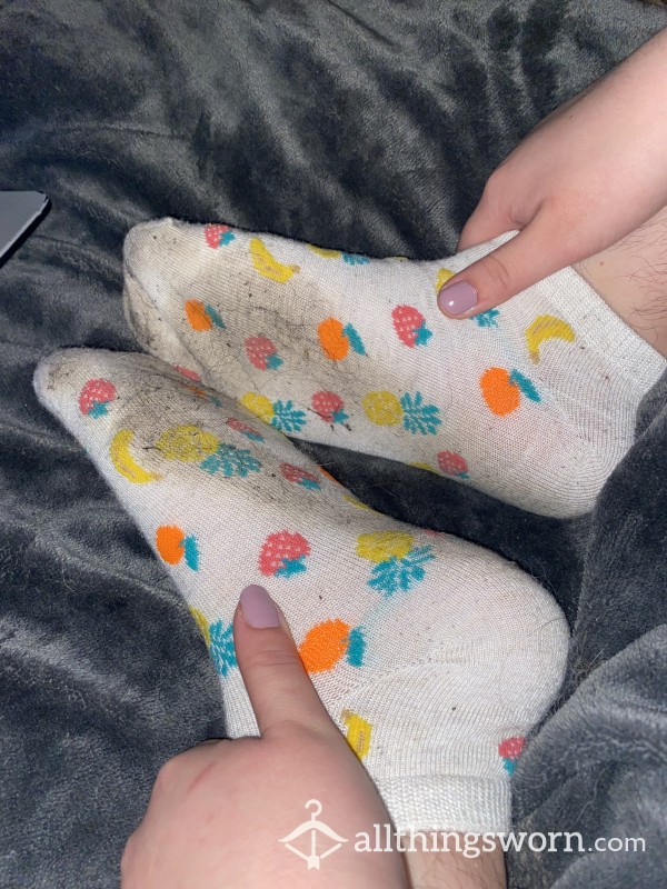 Cute Patterned Ankle Socks With A Day Of Wear In My Steel Toe Workboots!!