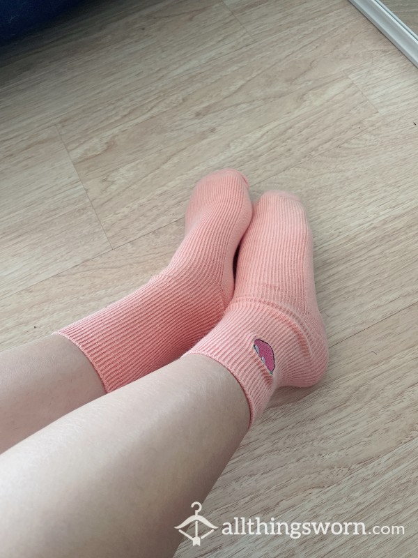 Cute Peach Cotton Socks
