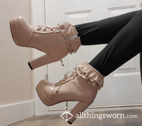 Cute Pink Boot High Heels