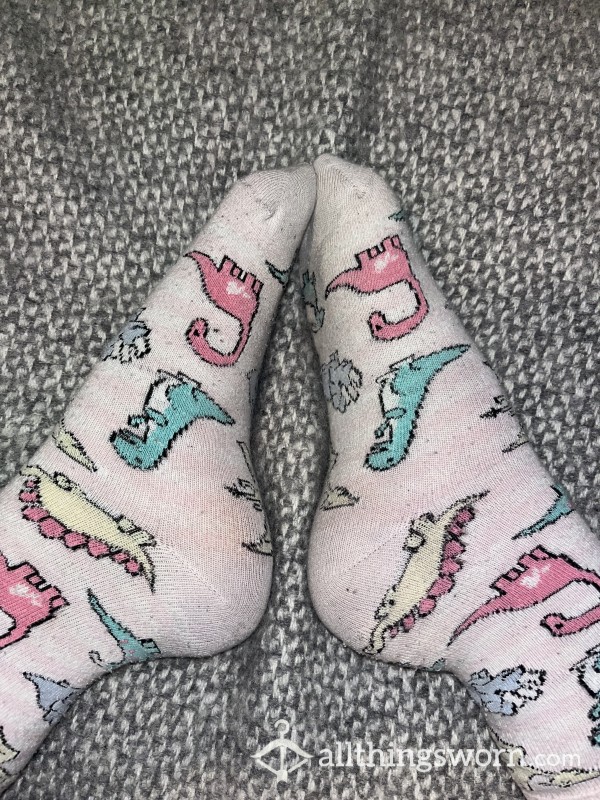 Cute Pink Dinosaur Socks