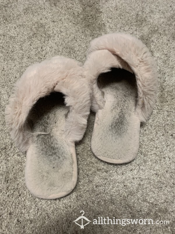 Cute & Pink Fuzzy Slippers photo