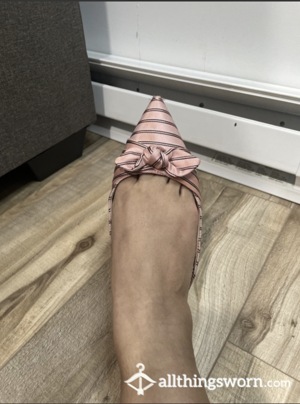Cute Pink Slingback Pointy Flats