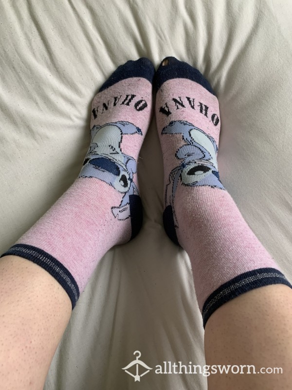 Cute Pink Socks, Worn For 2 Days