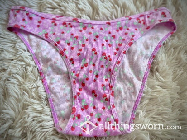 Cute Pink Strawberry Print Cotton Hipster Panties $30aud 🍓