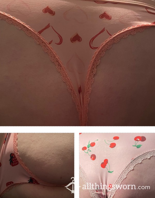 Cute Pink Thongs In 3 Different Patterns! Incudes UK Postage