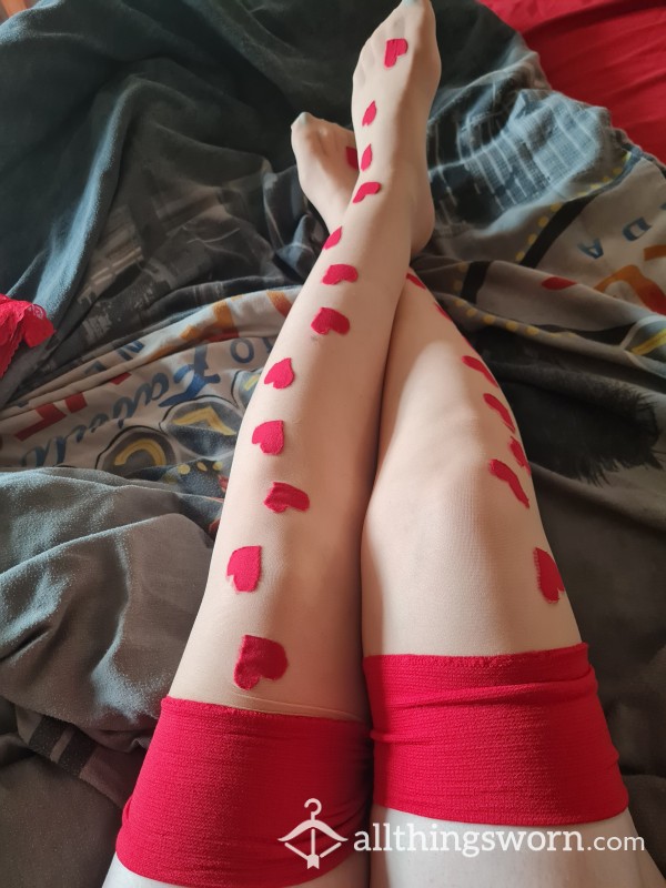 Cute Stockings Red Hearts