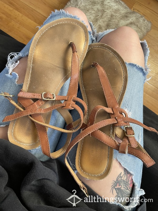 Cute Strappy Brown Sandals I've Loved For Years!!!!